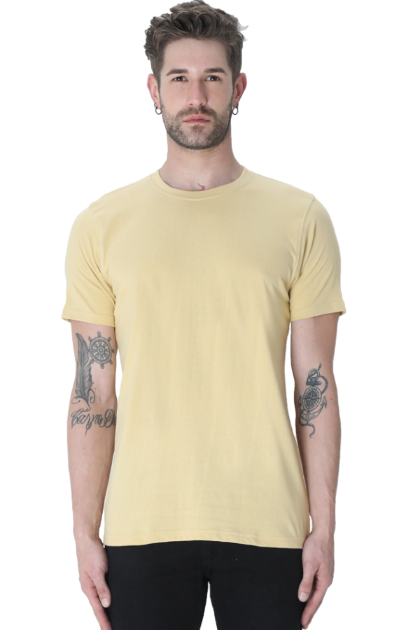 Plain Round Neck Half Sleeve T-Shirts - Teeskibaat Essentials